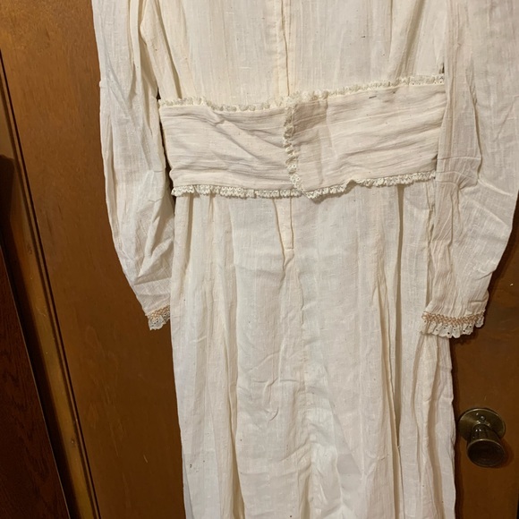 Wedding dress handmade 1975 muslin, lace size 12 - Picture 7 of 17